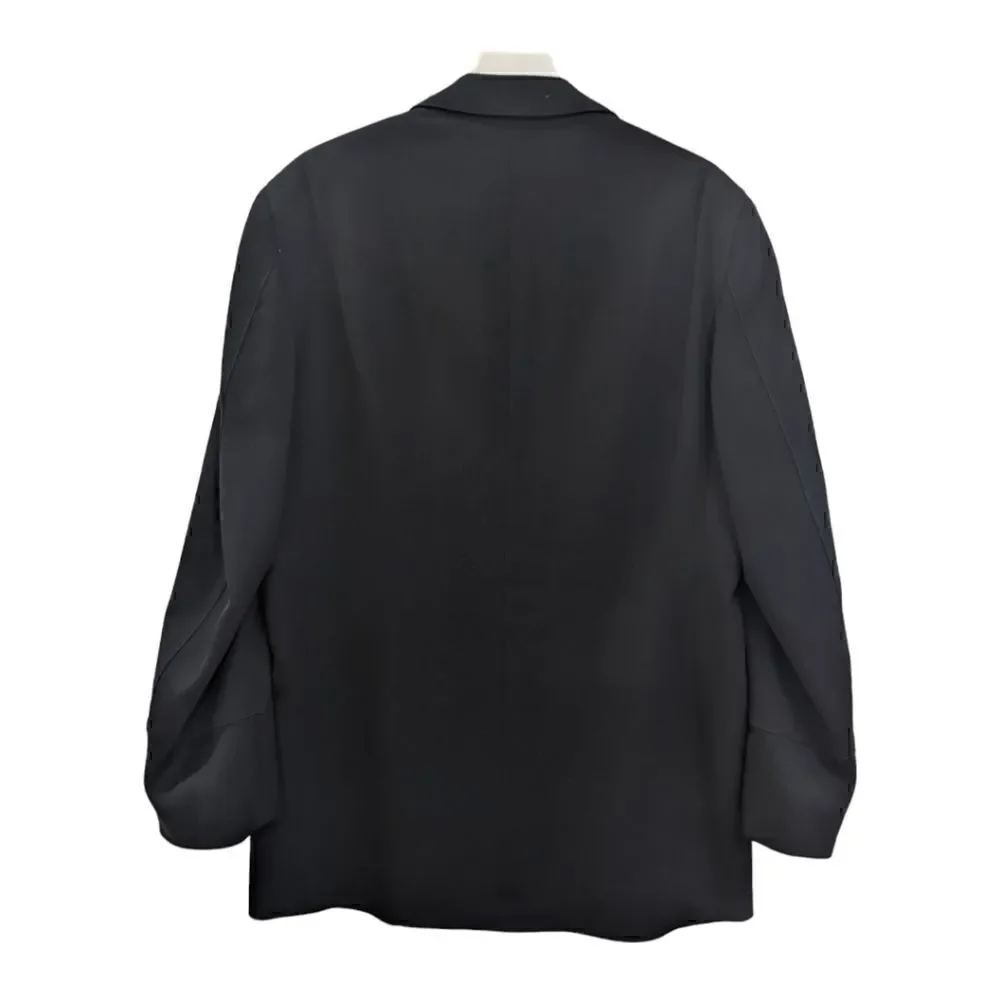 Massimo Bizzocchi Handmade Men's Three Button Black Blazer Size 44R